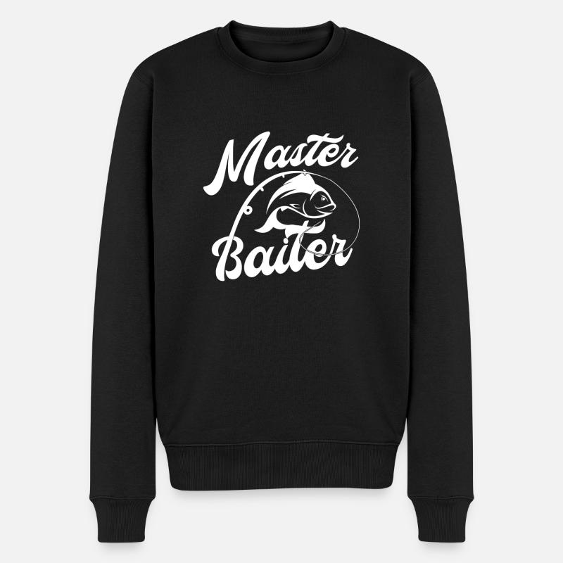 Master Baiter fishing angler & fisherman - Männer Premium Bio Pullover - Schwarz
