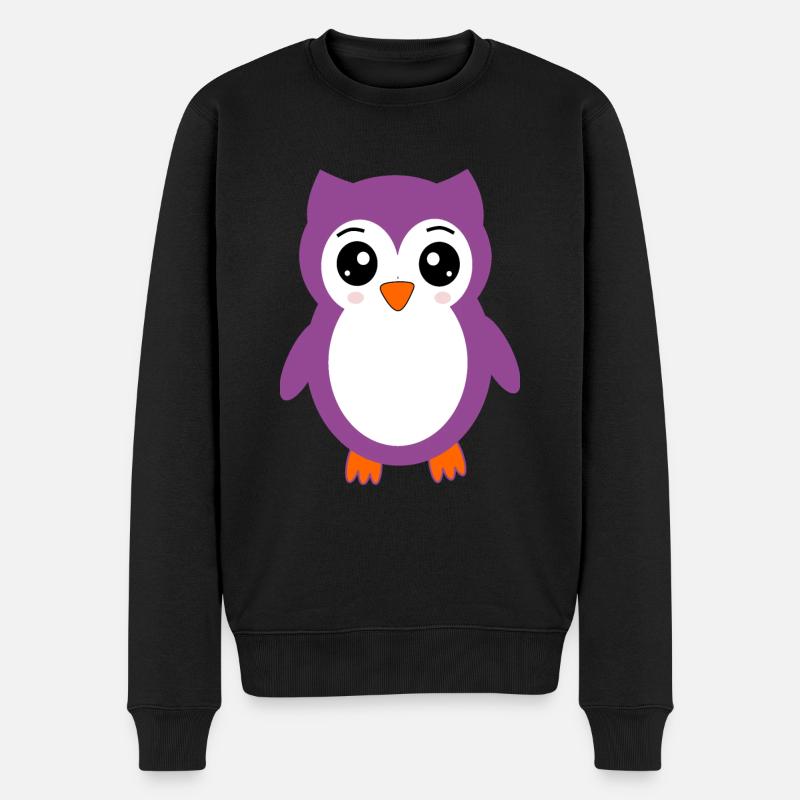 süßes kawaii Eulen T-shirt Geschenk Weihnachten - Männer Premium Bio Pullover - Schwarz