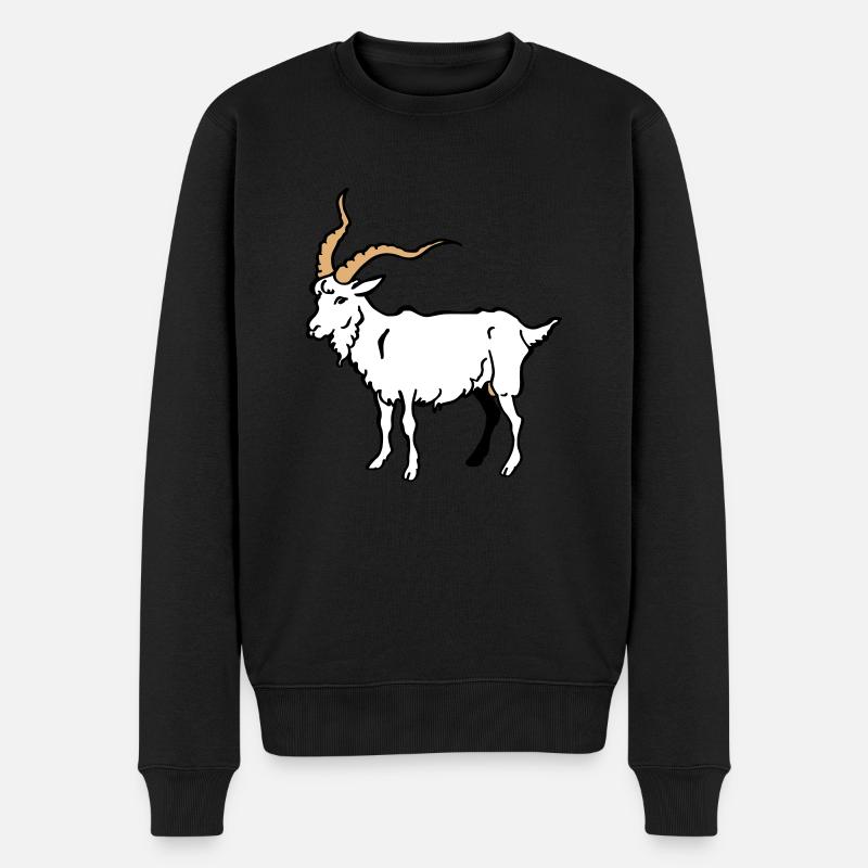 Ziegenbock - Männer Premium Bio Pullover - Schwarz