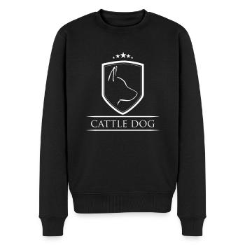 CATTLE DOG WAPPEN - Männer Premium Bio Pullover - Schwarz - Vorne - Nico (187cm)