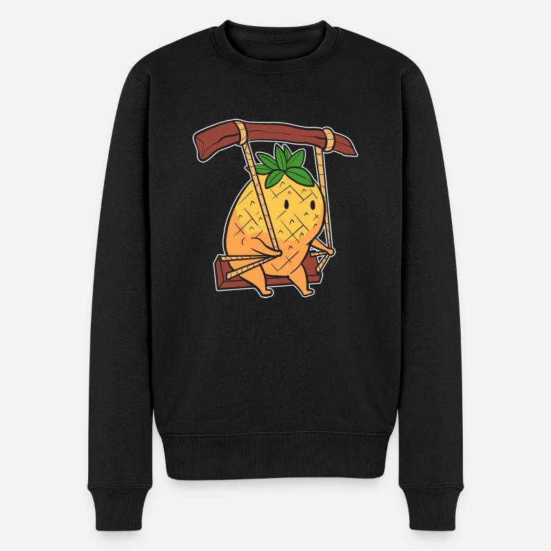 Ananas - Männer Premium Bio Pullover - Schwarz