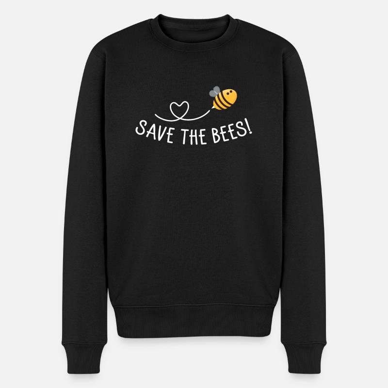 Save the bees! - Männer Premium Bio Pullover - Schwarz