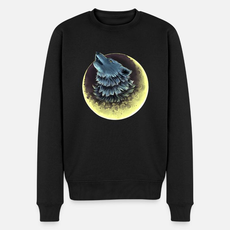 Wolf Canis Lupus - Männer Premium Bio Pullover - Schwarz