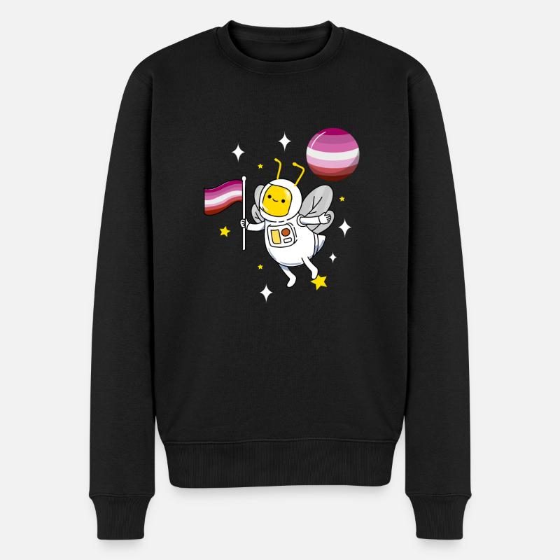 Abeille dans l’espace Lesbian Pride - Pull Premium bio Homme - noir