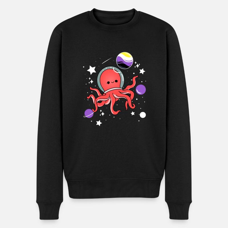 Octopus Astronaut Nonbinary Pride - Men's Premium Organic Jumper - black
