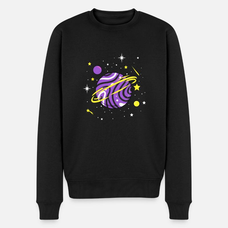 Nonbinary Space Planet Nonbinary Pride - Männer Premium Bio Pullover - Schwarz