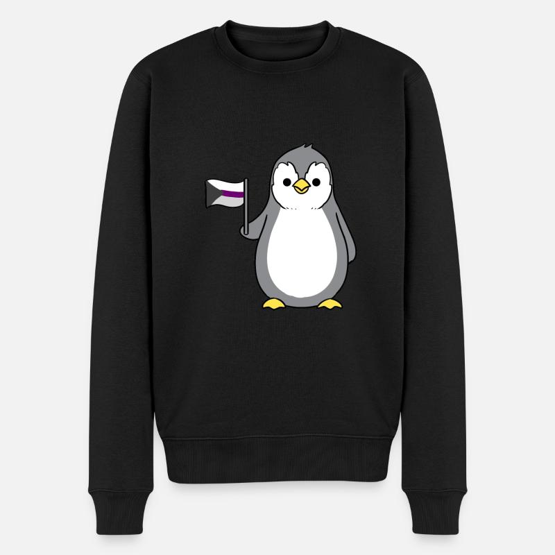 Pinguin Demisexual Pride Flagge - Männer Premium Bio Pullover - Schwarz