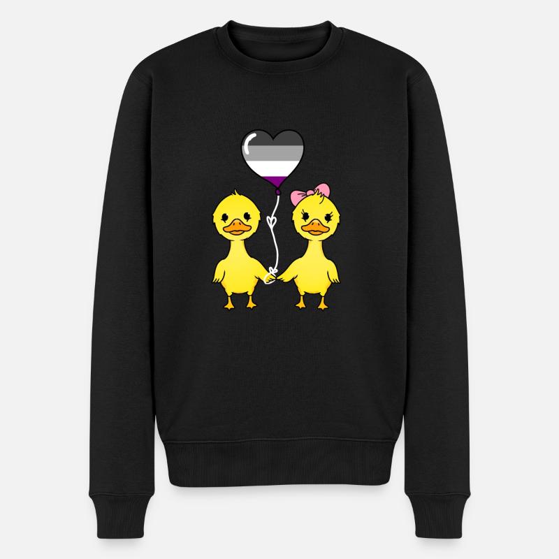 Entenpärchen Ace Pride - Männer Premium Bio Pullover - Schwarz