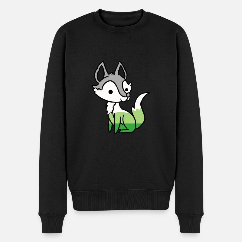 Aromantic Pride Fuchs - Männer Premium Bio Pullover - Schwarz