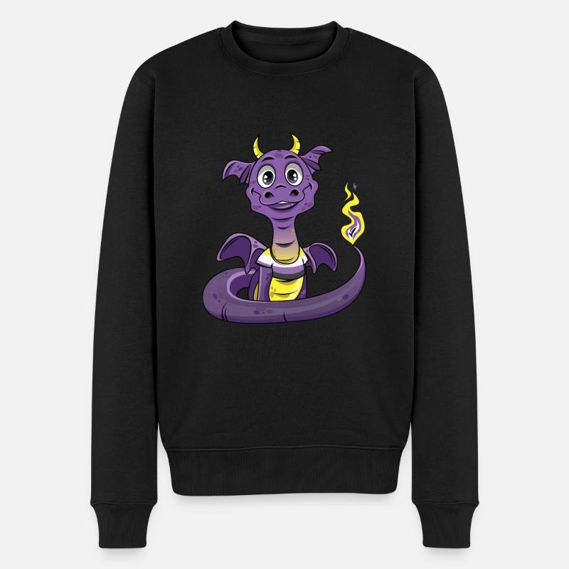 Nonbinary Pride Dragon Nonbinary - Men's Premium Organic Jumper - black