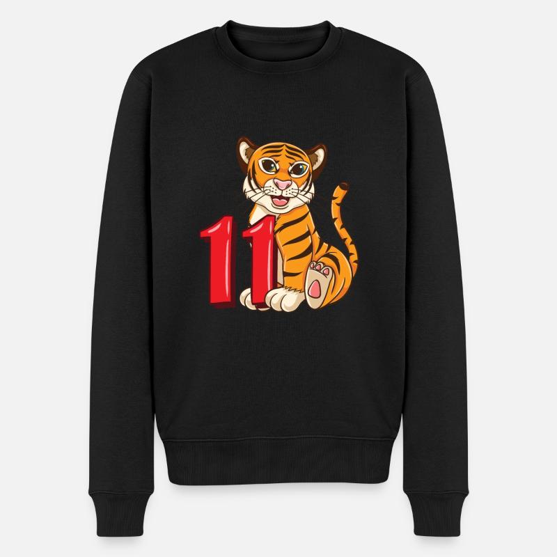 11 anniversaire Zoo Tiger 11 ans - Pull Premium bio Homme - noir