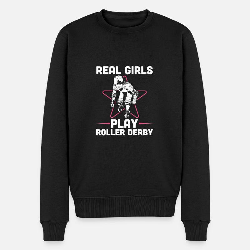 Roller Derby - Männer Premium Bio Pullover - Schwarz