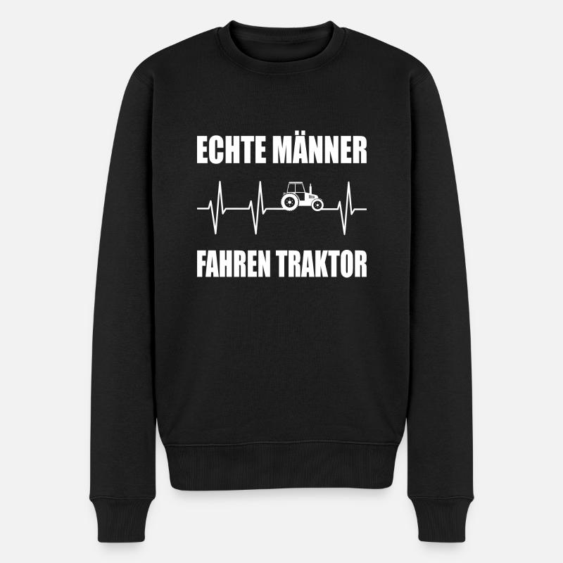 Traktor - Männer Premium Bio Pullover - Schwarz