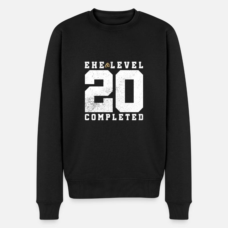 Ehe Level 20 Completed - Männer Premium Bio Pullover - Schwarz