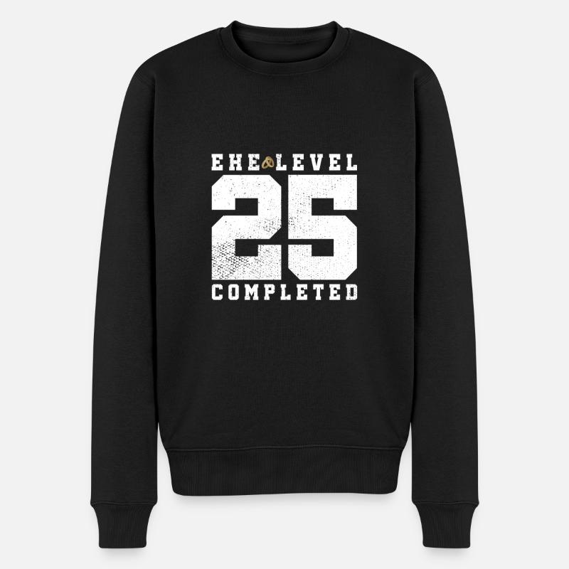 Ehe Level 25 Completed - Männer Premium Bio Pullover - Schwarz