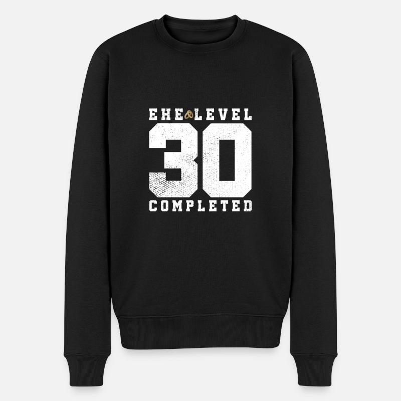 Ehe Level 30 Completed - Männer Premium Bio Pullover - Schwarz