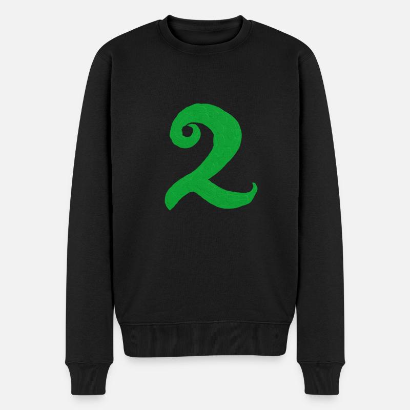 Nummer 2 - Männer Premium Bio Pullover - Schwarz