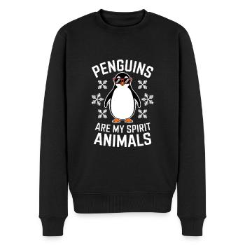 Pinguin Spruch Lustige Pinguine Geschenk - Männer Premium Bio Pullover - Schwarz - Vorne - Nico (187cm)