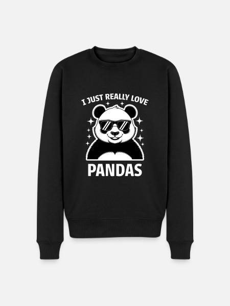 Panda Ordsprog Pandaer Sjov Panda Gave - Økologisk premium-sweatshirt til mænd - sort