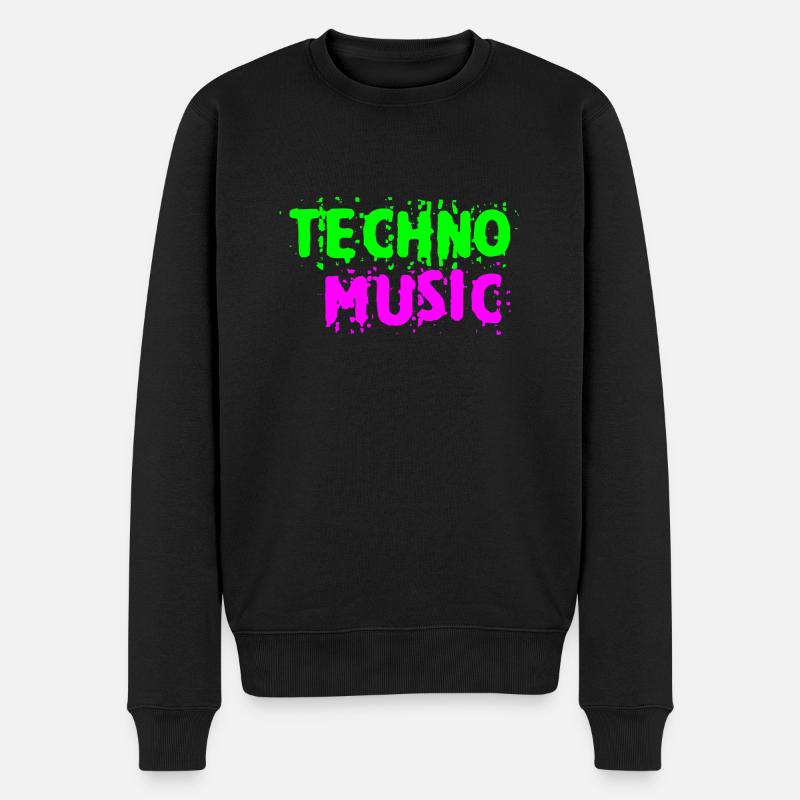Musique techno - Pull Premium bio Homme - noir