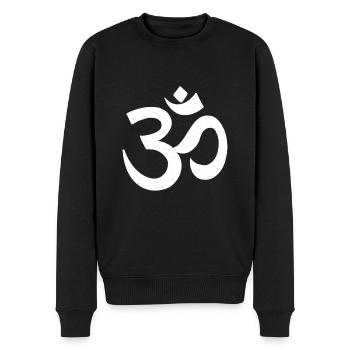 Om Zeichen / Yoga Symbol - Männer Premium Bio Pullover - Schwarz - Vorne - Nico (187cm)
