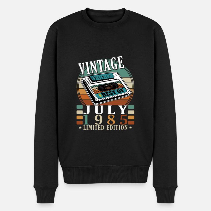 40. Geburtstag Original Kassette Juli Jahrgang 85 - Männer Premium Bio Pullover - Schwarz