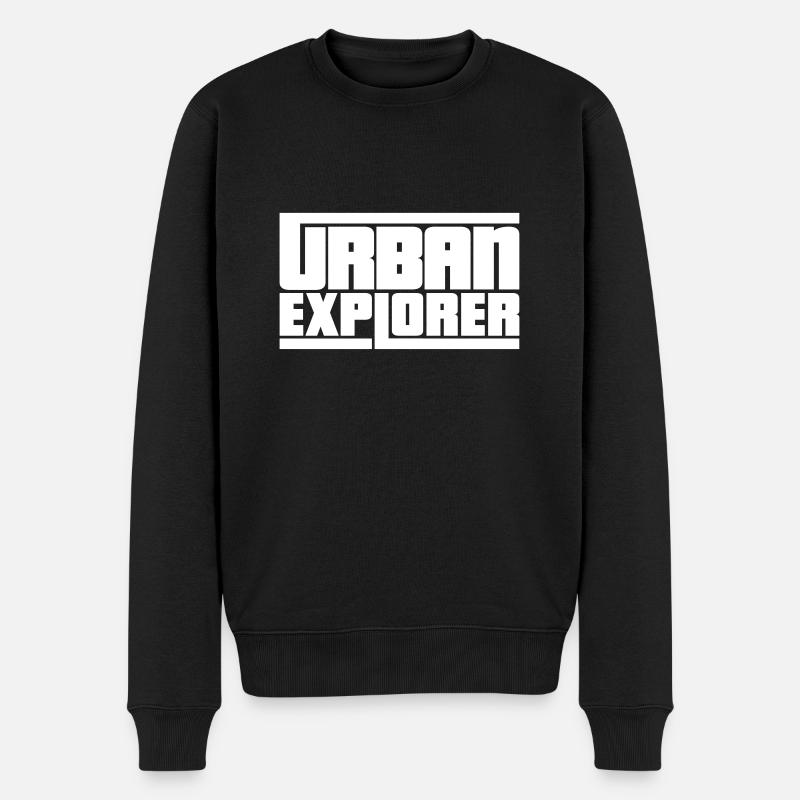 Urban Explorer - Männer Premium Bio Pullover - Schwarz