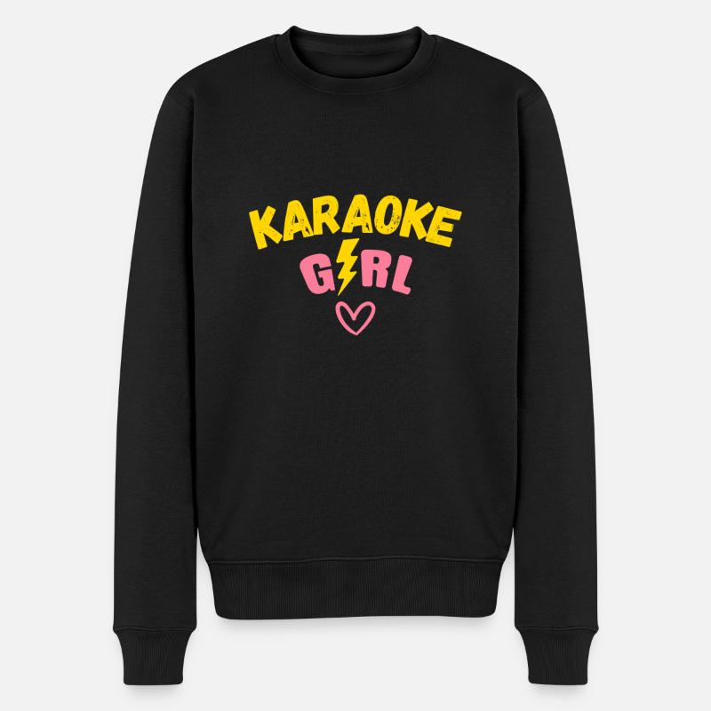 Karaoke Girl Singer - Männer Premium Bio Pullover - Schwarz