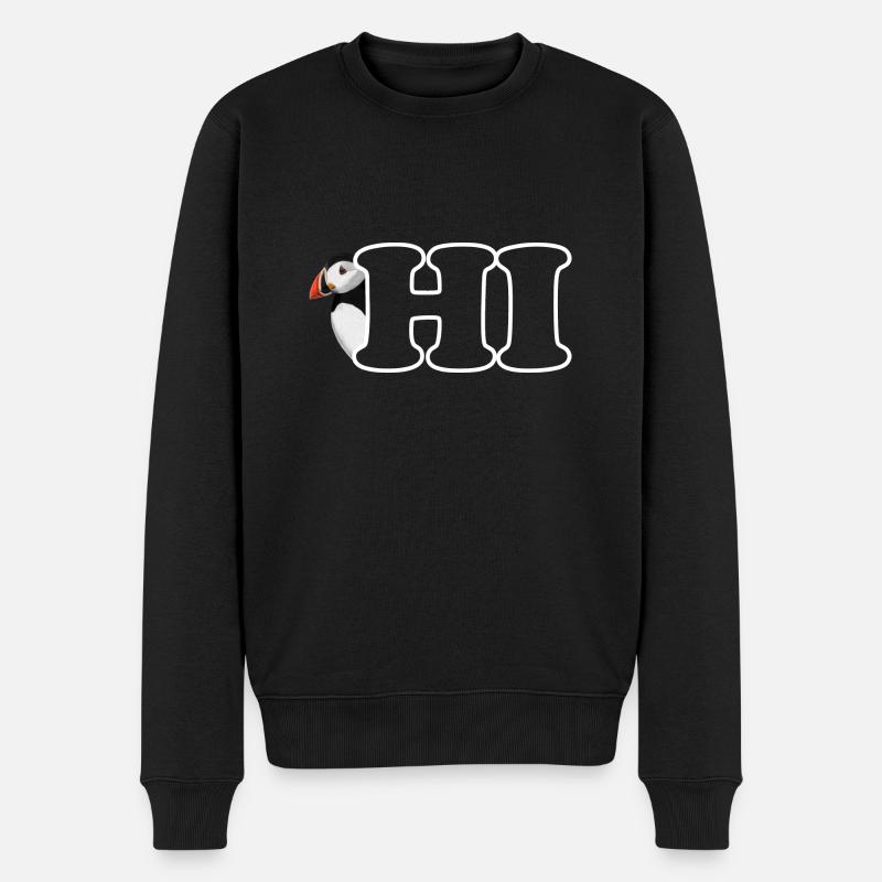 Papageitaucher Hi Vogel Biologe Ornithologe Tier - Männer Premium Bio Pullover - Schwarz