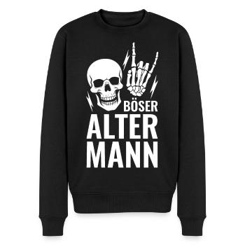 Böser alter Mann - Männer Premium Bio Pullover - Schwarz - Vorne - Nico (187cm)