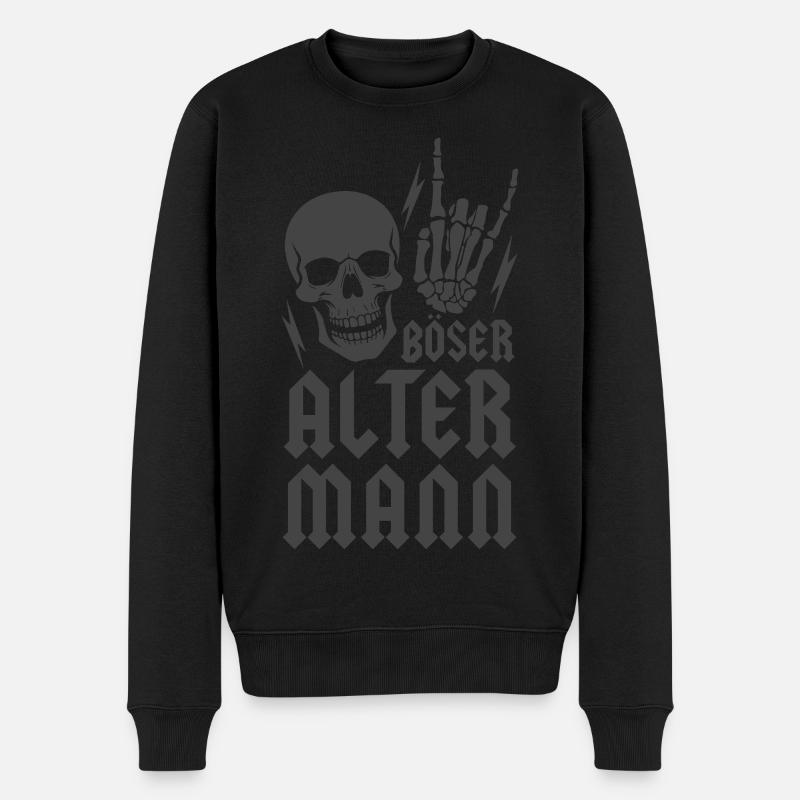 Böser alter Mann - Männer Premium Bio Pullover - Schwarz