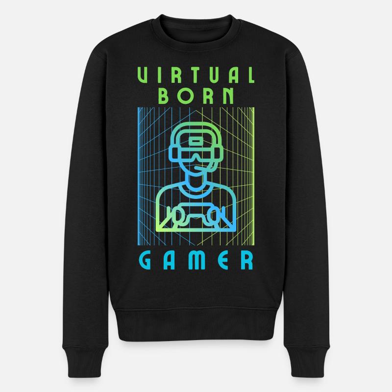 Virtual born gamer - Pull Premium bio Homme - noir