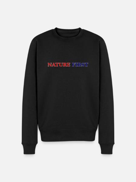 Nature First - Männer Premium Bio Pullover - Schwarz