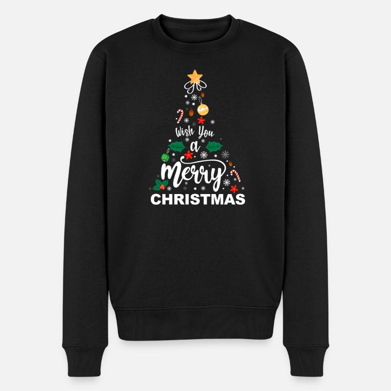 Weihnachtsbaum Bunt Symbol - Männer Premium Bio Pullover - Schwarz