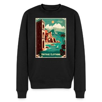 Vintage Clothing Coast - Männer Premium Bio Pullover - Schwarz - Vorne - Nico (187cm)