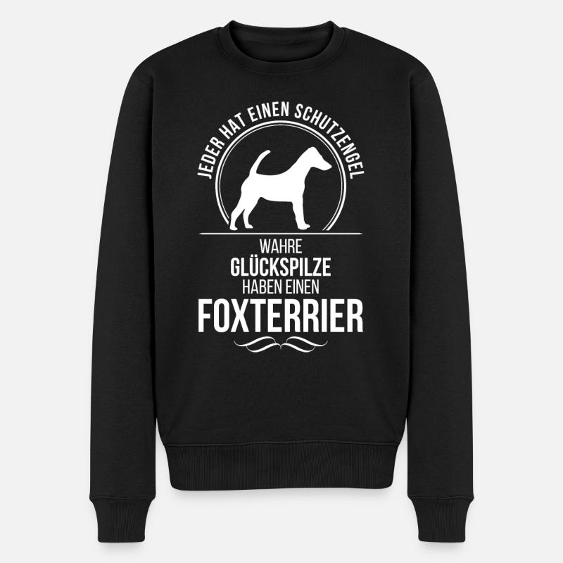 FOXTERRIER Glatthaar Schutzengel Wilsigns Jagdhund - Männer Premium Bio Pullover - Schwarz