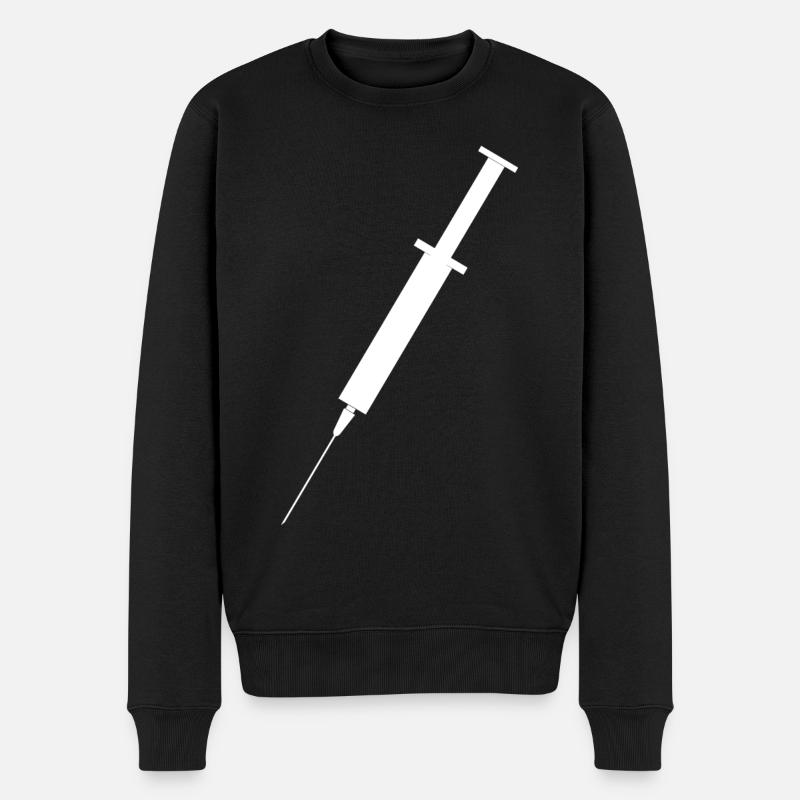 Spritze - Männer Premium Bio Pullover - Schwarz