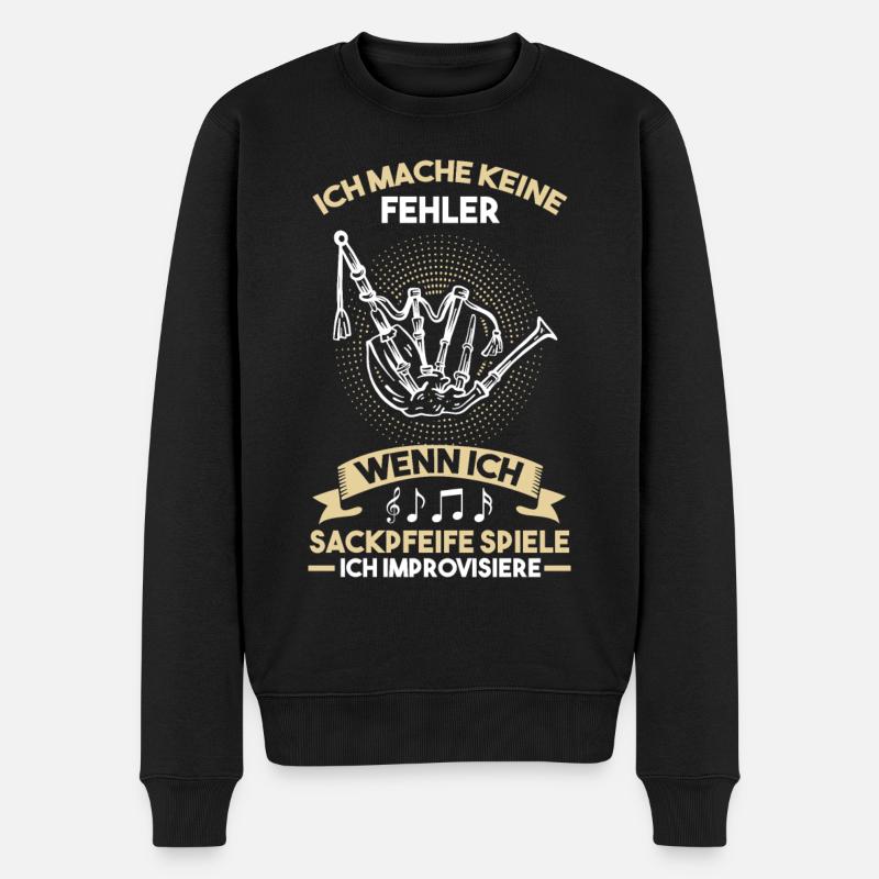 Dudelsack Sackpfeife Dudelsackbläser Musiker - Männer Premium Bio Pullover - Schwarz