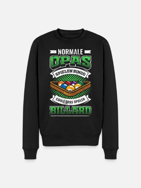 Billard Opa Großvater Geschenk - Männer Premium Bio Pullover - Schwarz