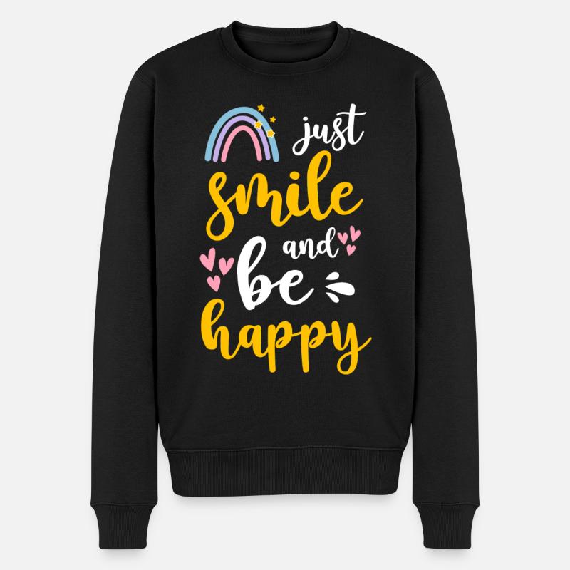 Glück Positiv Urlaub - Männer Premium Bio Pullover - Schwarz