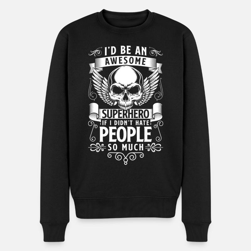 Held Lebensretter Arbeit - Männer Premium Bio Pullover - Schwarz