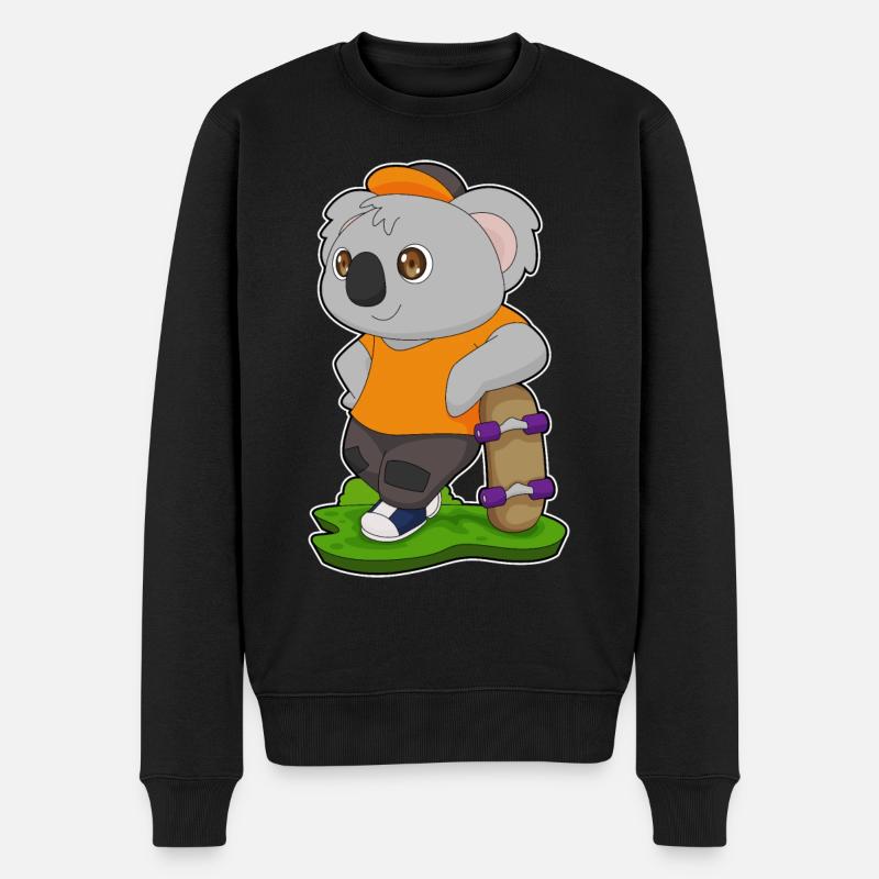 Koala Skater Skateboard Sport - Pull Premium bio Homme - noir