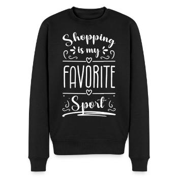 Einkauf Shopaholik Kaufen Einkaufszentrum - Männer Premium Bio Pullover - Schwarz - Vorne - Nico (187cm)