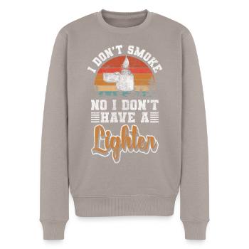 Addiction Tabac Cigarettes Cible - Pull Premium bio Homme - taupe - Devant - Nico (187cm)