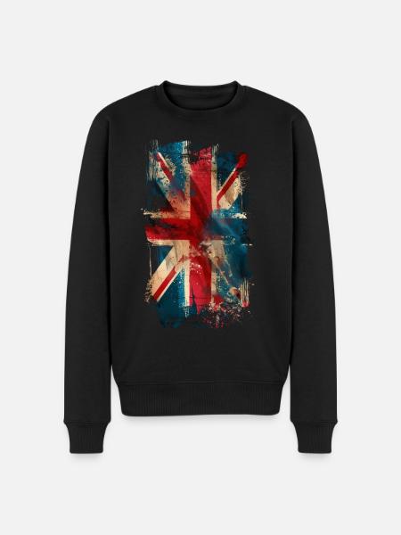 Vintage Union Jack - Men's Premium Organic Jumper - black