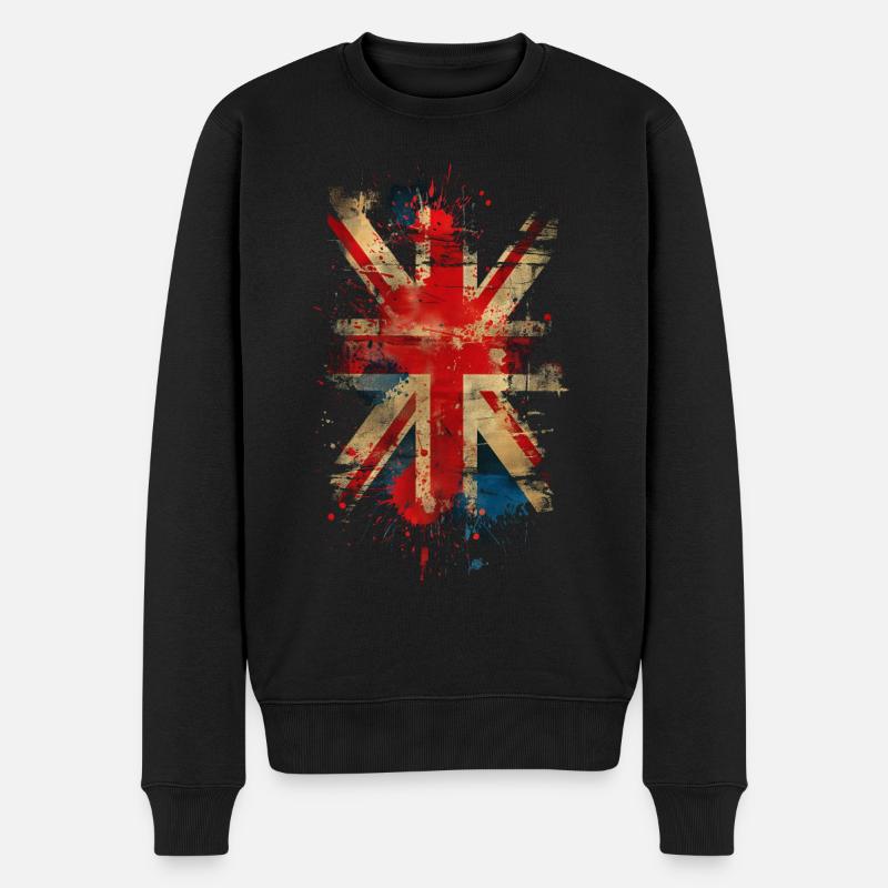 Union Jack - Men's Premium Organic Jumper - black