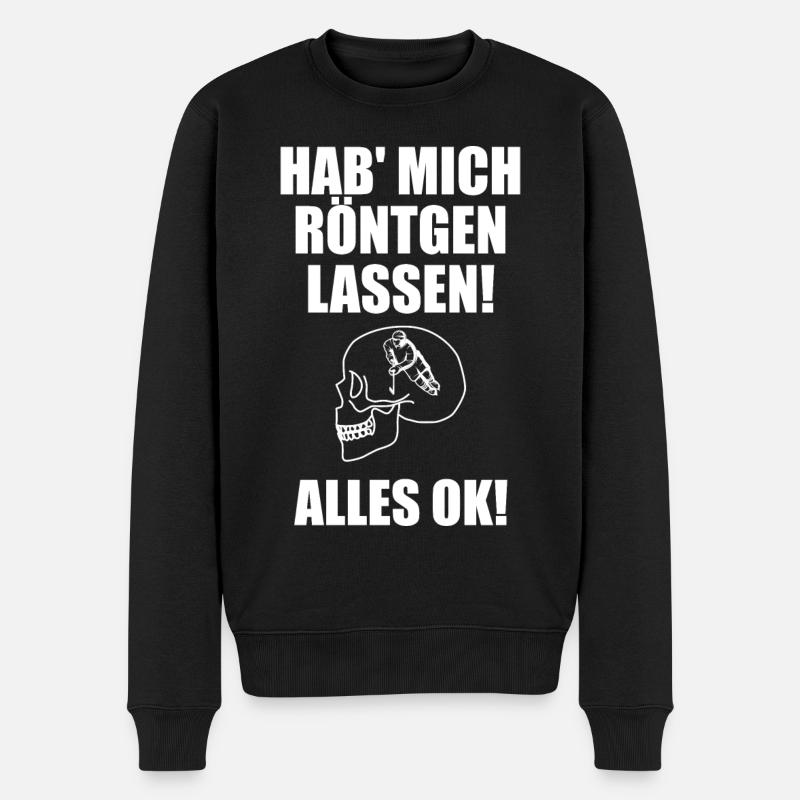 Hab mich röntgen lassen alles Ok Eishockey - Männer Premium Bio Pullover - Schwarz