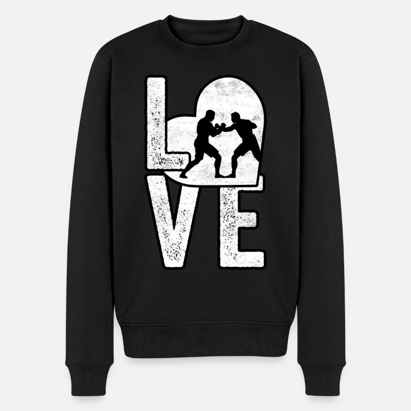 Wrestling-Liebe - Männer Premium Bio Pullover - Schwarz