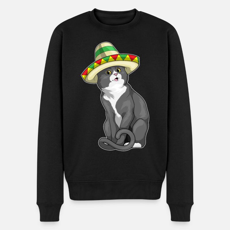 Chapeau mexicain chat - Pull Premium bio Homme - noir