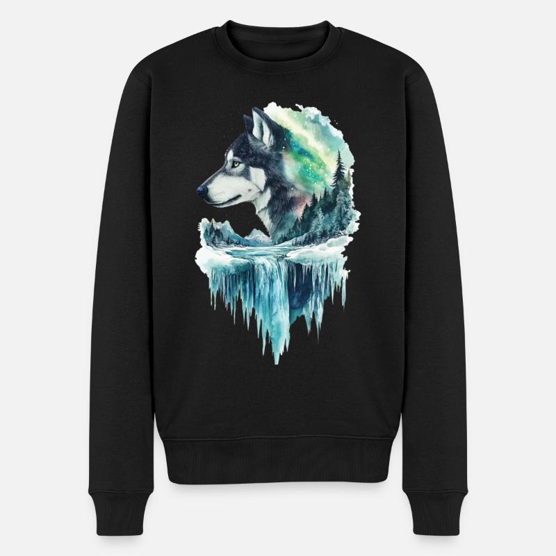 Hund - Männer Premium Bio Pullover - Schwarz